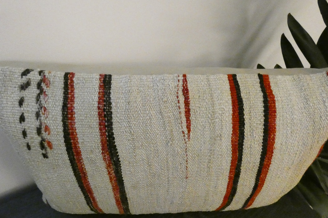 Handmade Anatolian Kilim Cushion Cover with Insert 40 x 60cm | Vintage Turkish Wool Lumbar Pillow | Organic Cotton Back | TK26-C603- Rugs Direct 