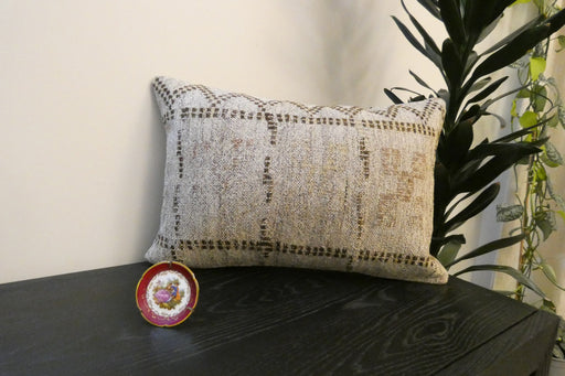 Handmade Anatolian Kilim Cushion Cover with Insert 40 x 60cm | Vintage Turkish Wool Lumbar Pillow | Organic Cotton Back | TK26-C665- Rugs Direct 