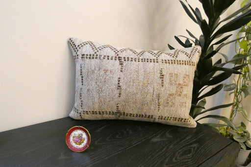 Handmade Anatolian Kilim Cushion Cover with Insert 40 x 60cm | Vintage Turkish Wool Lumbar Pillow | Organic Cotton Back | TK26-C665- Rugs Direct 