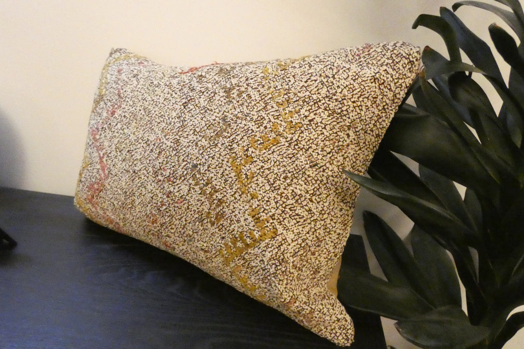 Handmade Anatolian Kilim Cushion Cover with Insert 40 x 60cm | Vintage Turkish Wool Lumbar Pillow | Organic Cotton Back | TK26-C602- Rugs Direct 