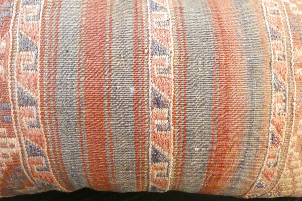 Handmade Anatolian Kilim Cushion Cover with Insert 40 x 60cm | Vintage Turkish Wool Lumbar Pillow | Organic Cotton Back | TK26-C663- Rugs Direct 