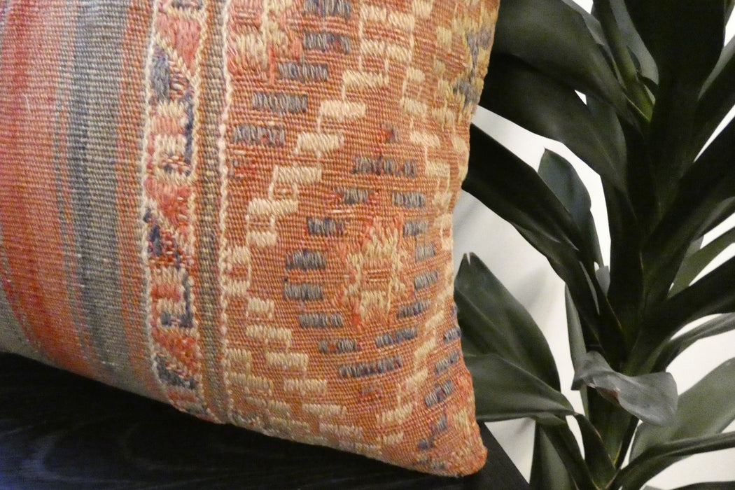 Handmade Anatolian Kilim Cushion Cover with Insert 40 x 60cm | Vintage Turkish Wool Lumbar Pillow | Organic Cotton Back | TK26-C663- Rugs Direct 