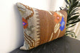 Handmade Anatolian Kilim Cushion Cover with Insert 40 x 60cm | Vintage Turkish Wool Lumbar Pillow | Organic Cotton Back | TK26-C601- Rugs Direct 