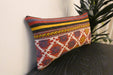 Handmade Turkish Kilim Cushion 30 x 50cm | Vintage Wool Lumbar Cushion with Insert | Organic Cotton Back | TK26-C625- Rugs Direct 