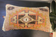 Handmade Turkish Rug Cushion 30 x 50cm | Vintage Wool Lumbar Cushion with Insert | Organic Cotton Back | TK26-C626- Rugs Direct 
