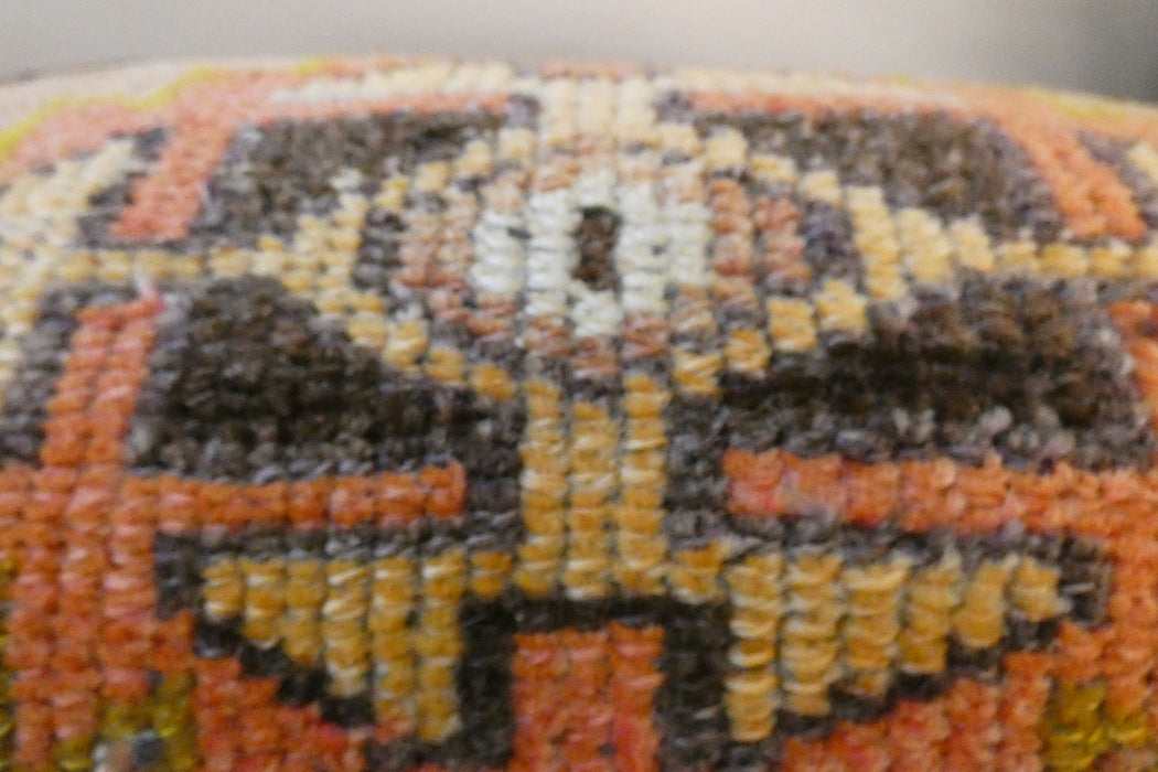 Handmade Turkish Rug Cushion 30 x 50cm | Vintage Wool Lumbar Cushion with Insert | Organic Cotton Back | TK26-C626- Rugs Direct 