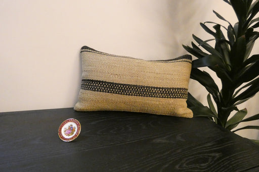 Handmade Turkish Kilim Cushion 30 x 50cm | Vintage Wool Lumbar Cushion with Insert | Organic Cotton Back | TK26-C620- Rugs Direct 