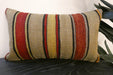 Handmade Turkish Kilim Cushion 30 x 50cm | Vintage Wool Lumbar Cushion with Insert | Organic Cotton Back | TK26-C619- Rugs Direct 