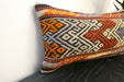 Handmade Turkish Kilim Cushion 30 x 50cm | Vintage Wool Lumbar Cushion with Insert | Organic Cotton Back | TK26-C621- Rugs Direct 