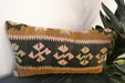 Handmade Turkish Kilim Cushion 30 x 50cm | Vintage Wool Lumbar Cushion with Insert | Organic Cotton Back | TK26-C961- Rugs Direct 