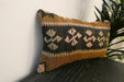 Handmade Turkish Kilim Cushion 30 x 50cm | Vintage Wool Lumbar Cushion with Insert | Organic Cotton Back | TK26-C961- Rugs Direct 