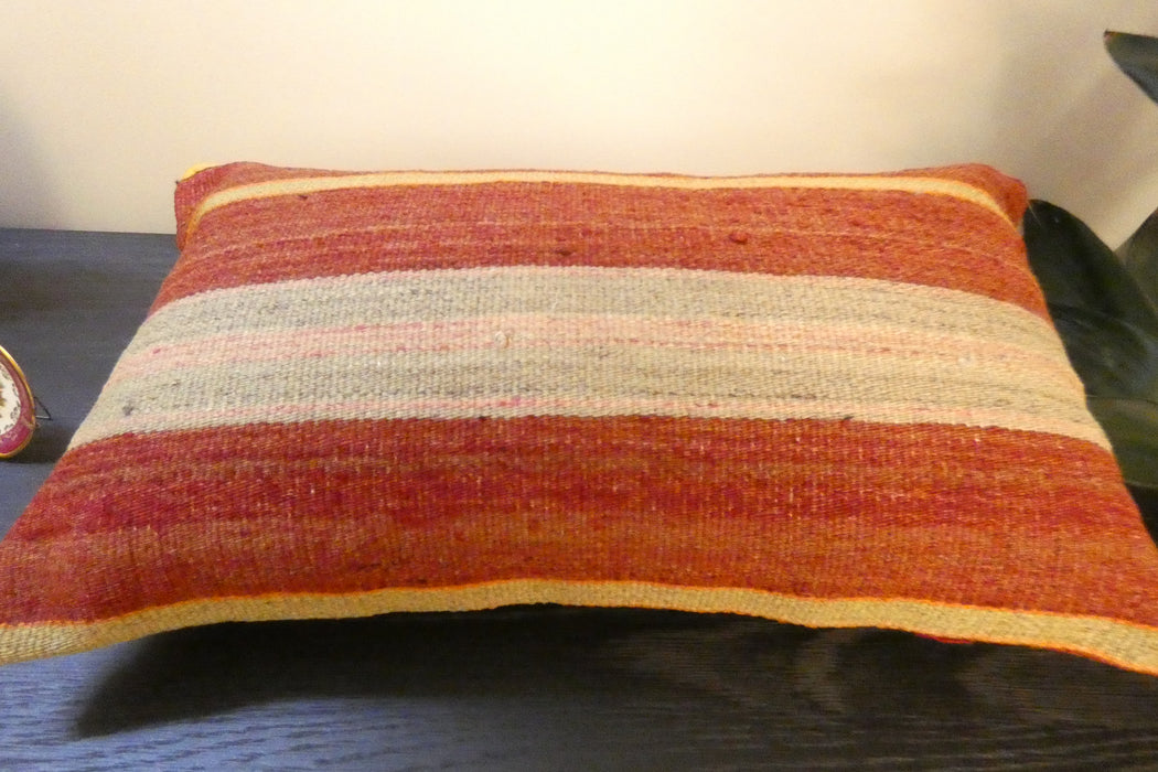 Handmade Turkish Kilim Cushion 30 x 50cm | Vintage Wool Lumbar Cushion with Insert | Organic Cotton Back | TK26-C963- Rugs Direct 