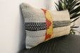 Handmade Turkish Kilim Cushion 30 x 50cm | Vintage Wool Lumbar Cushion with Insert | Organic Cotton Back | TK26-C964- Rugs Direct 