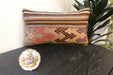 Handmade Turkish Kilim Cushion 30 x 50cm | Vintage Wool Lumbar Cushion with Insert | Organic Cotton Back | TK26-C962- Rugs Direct 
