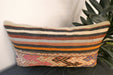 Handmade Turkish Kilim Cushion 30 x 50cm | Vintage Wool Lumbar Cushion with Insert | Organic Cotton Back | TK26-C962- Rugs Direct 