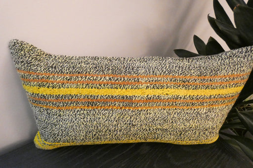 Handmade Turkish Kilim Cushion 30 x 50cm | Vintage Wool Lumbar Cushion with Insert | Organic Cotton Back | TK26-C967- Rugs Direct 