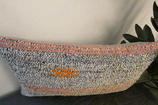 Handmade Turkish Kilim Cushion 30 x 50cm | Vintage Wool Lumbar Cushion with Insert | Organic Cotton Back | TK26-C965- Rugs Direct 
