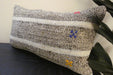 Handmade Turkish Kilim Cushion 30 x 50cm | Vintage Wool Lumbar Cushion with Insert | Organic Cotton Back | TK26-C950- Rugs Direct 
