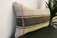 Handmade Turkish Kilim Cushion 30 x 50cm | Vintage Wool Lumbar Cushion with Insert | Organic Cotton Back | TK26-C979- Rugs Direct 