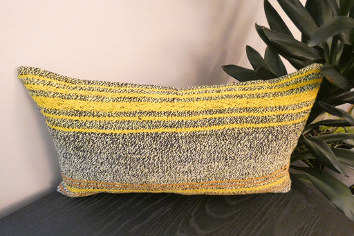 Handmade Turkish Kilim Cushion 30 x 50cm, Vintage Wool Lumbar Cushion with Insert, Organic Cotton Back- Rugs Direct New Zealand 