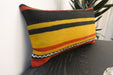 Handmade Turkish Kilim Cushion 30 x 50cm, Vintage Wool Lumbar Cushion with Insert, Organic Cotton Back- Rugs Direct New Zealand 