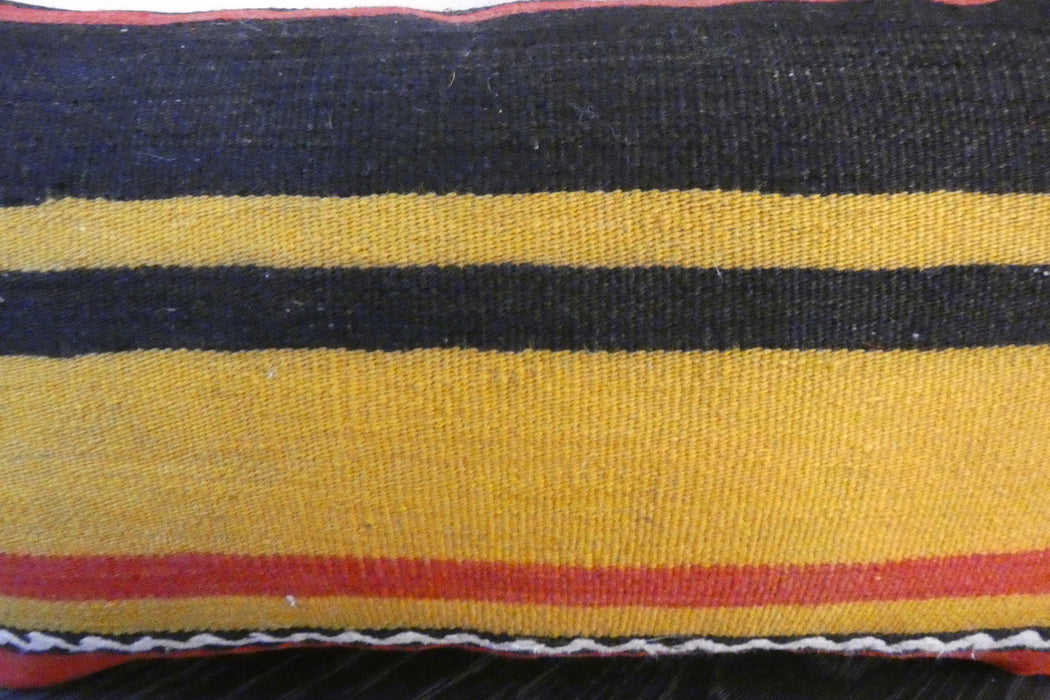 Handmade Turkish Kilim Cushion 30 x 50cm, Vintage Wool Lumbar Cushion with Insert, Organic Cotton Back- Rugs Direct New Zealand 