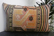 Handmade Anatolian Kilim Cushion Cover with Insert 40 x 60cm | Vintage Turkish Wool Lumbar Pillow | Organic Cotton Back | Rugs Direct New Zealand 
