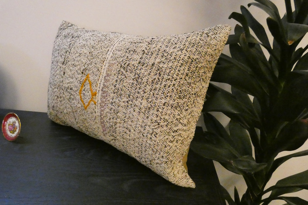 Handmade Anatolian Kilim Cushion Cover with Insert 40 x 60cm | Vintage Turkish Wool Lumbar Pillow | Organic Cotton Back - Rugs Direct New Zealand 