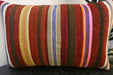 Handmade Anatolian Kilim Cushion Cover with Insert 40 x 60cm | Vintage Turkish Wool Lumbar Pillow | Organic Cotton Back - Rugs Direct New Zealand 