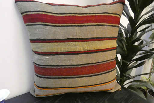 Handmade Turkish Kilim Cushion Cover 60 x 60cm with Insert | Original Anatolian Kilim | Organic Cotton Backing- Rugs Direct New Zealand 