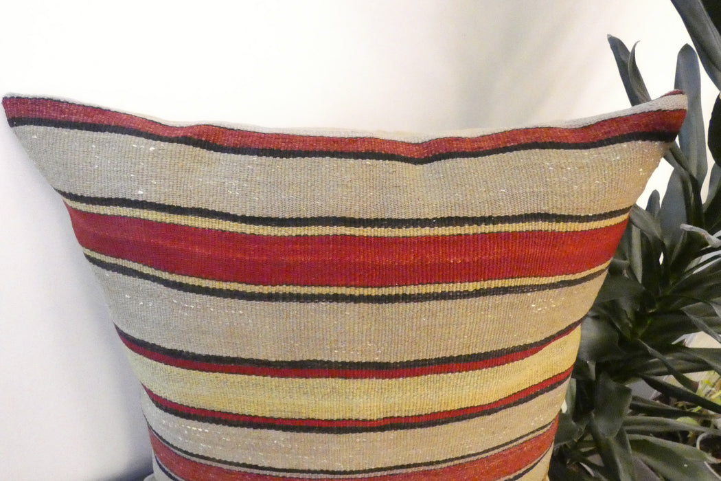 Handmade Turkish Kilim Cushion Cover 60 x 60cm with Insert | Original Anatolian Kilim | Organic Cotton Backing- Rugs Direct New Zealand 
