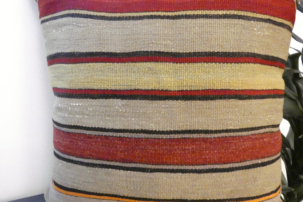 Handmade Turkish Kilim Cushion Cover 60 x 60cm with Insert | Original Anatolian Kilim | Organic Cotton Backing- Rugs Direct New Zealand 