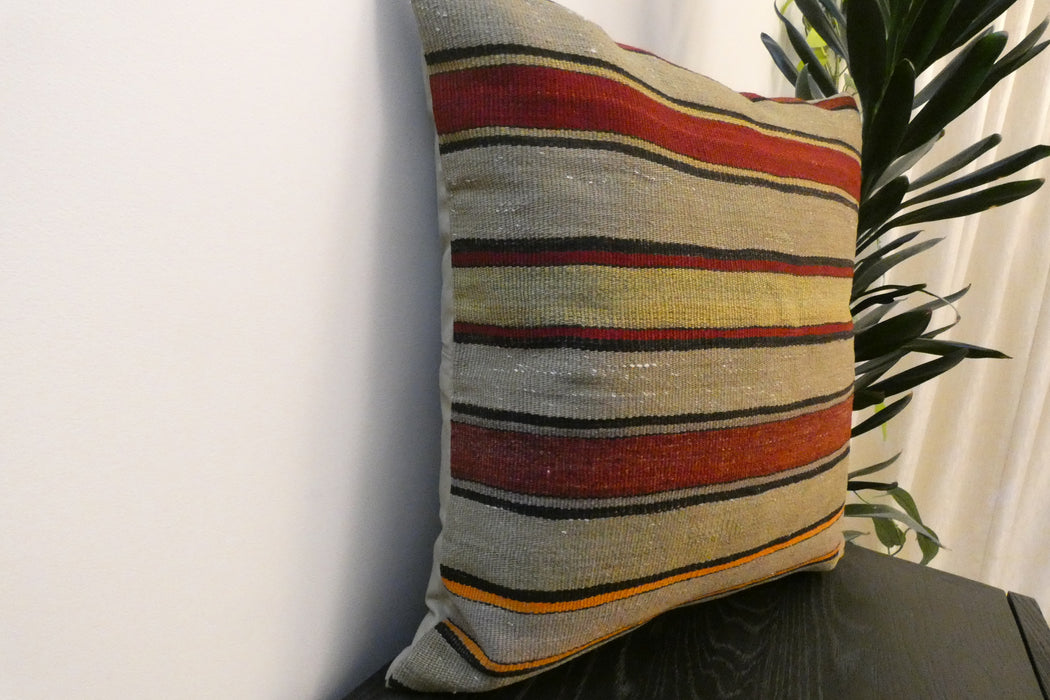 Handmade Turkish Kilim Cushion Cover 60 x 60cm with Insert | Original Anatolian Kilim | Organic Cotton Backing- Rugs Direct New Zealand 