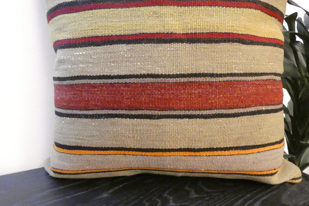 Handmade Turkish Kilim Cushion Cover 60 x 60cm with Insert | Original Anatolian Kilim | Organic Cotton Backing- Rugs Direct New Zealand 