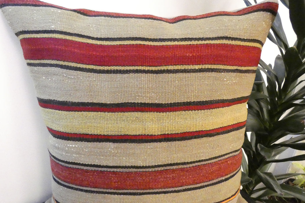 Handmade Turkish Kilim Cushion Cover 60 x 60cm with Insert | Original Anatolian Kilim | Organic Cotton Backing- Rugs Direct New Zealand 
