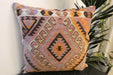 Handmade Turkish Kilim Cushion Cover 60 x 60cm with Insert | Original Anatolian Kilim | Organic Cotton Backing - Rugs Direct New Zealand 