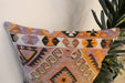 Handmade Turkish Kilim Cushion Cover 60 x 60cm with Insert | Original Anatolian Kilim | Organic Cotton Backing - Rugs Direct New Zealand 