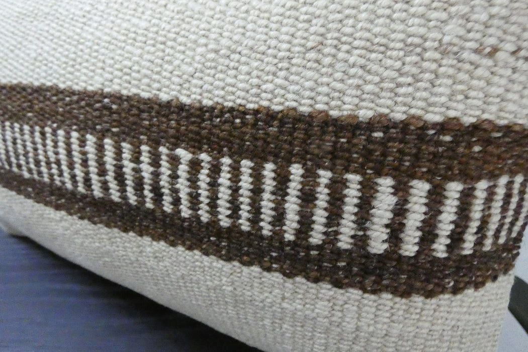 Handmade Turkish Kilim Cushion 30 x 50cm | Vintage Wool Lumbar Cushion with Insert | Organic Cotton Back | TK26-C1092- Rugs Direct 