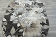 Contemporary Floral Design Argentum Oval Rug Size: 160 x 230cm (63421-3243) Rugs Direct NZ