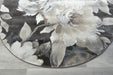Contemporary Floral Design Argentum Oval Rug Size: 160 x 230cm (63421-3243) Rugs Direct NZ
