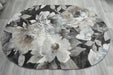 Contemporary Floral Design Argentum Oval Rug Size: 160 x 230cm (63421-3243) Rugs Direct NZ