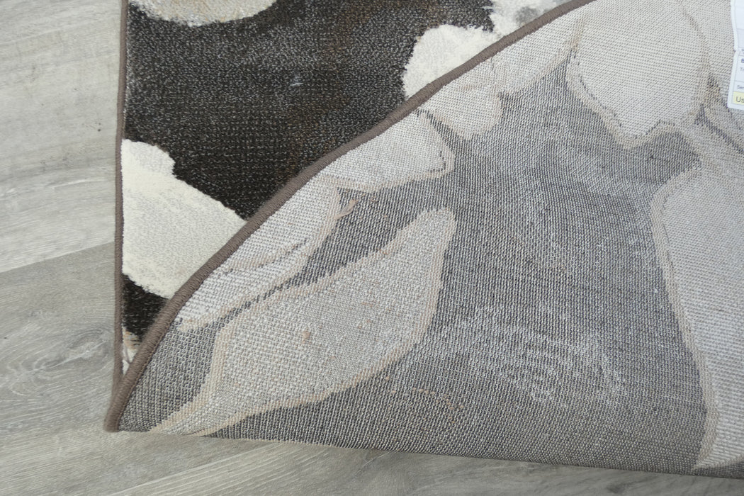 Contemporary Floral Design Argentum Oval Rug Size: 160 x 230cm (63421-3243) Rugs Direct NZ