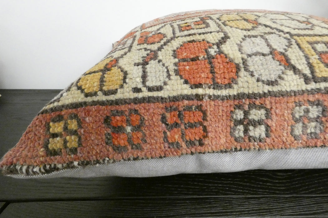 Handmade Turkish Rug Cushion Cover 60 x 60cm with Insert | Original Anatolian Rug | Organic Cotton Backing | TK26-C1113- Rugs direct NZ