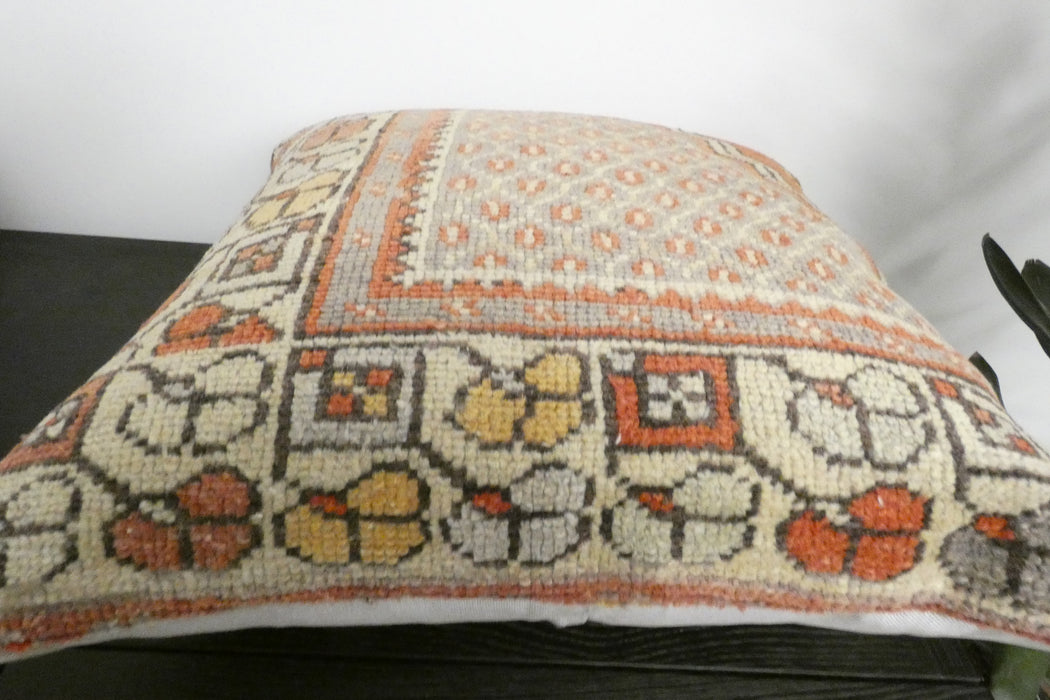 Handmade Turkish Rug Cushion Cover 60 x 60cm with Insert | Original Anatolian Rug | Organic Cotton Backing | TK26-C1112- Rugs Direct NZ