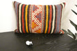 Handmade Anatolian Kilim Cushion Cover with Insert 40 x 60cm | Vintage Turkish Wool Lumbar Pillow | Organic Cotton Back | TK26-C1110- Rugs Direct NZ 