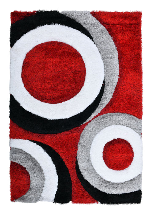 Modern Eclipse Abstract Rings California Shaggy Rug - Rugs Direct