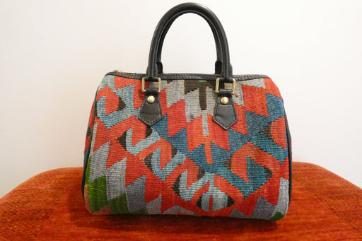 One-of-a-Kind Anatolian Kilim & Leather Shoulder Bag "Peri"-Rugs Direct 