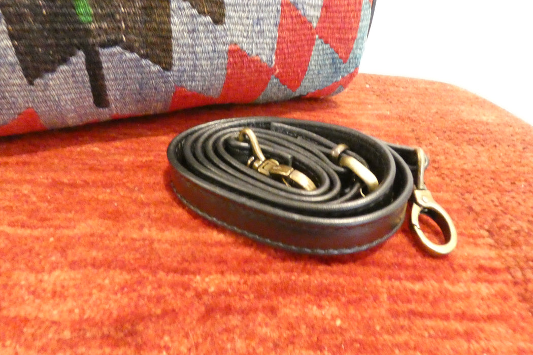One-of-a-Kind Anatolian Kilim & Leather Shoulder Bag "Peri"-Rugs Direct 