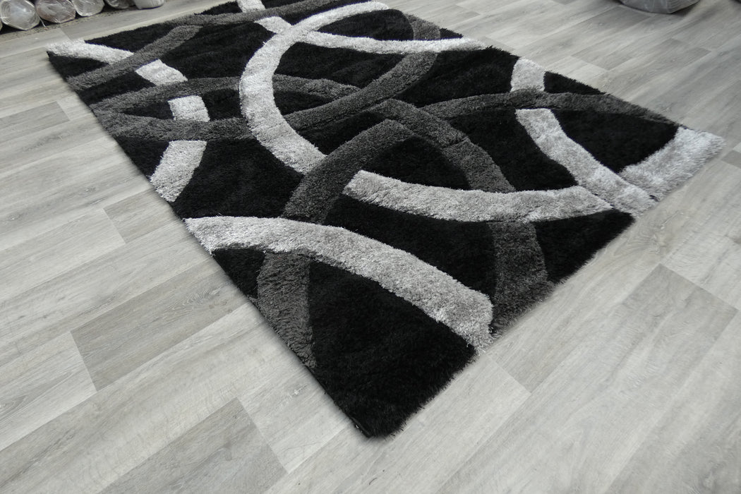 Orbit Modern Geometric Shag Pile California Rug - Rugs Direct