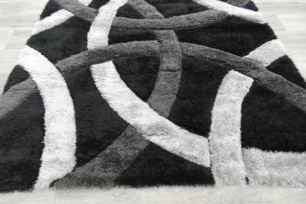 Orbit Modern Geometric Shag Pile California Rug - Rugs Direct